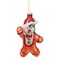 NorthLight 34529055 5 in. Gingerbread Man with Santa Hat Hanging Glass Christmas Ornament